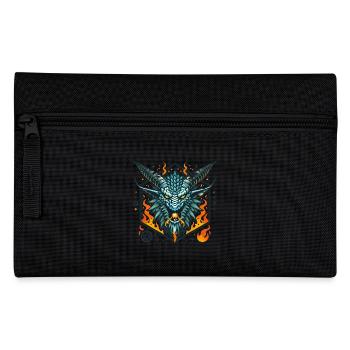 Insigne de tête de dragon flamboyant féroce - Trousse - noir - Devant
