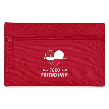 Lettland und Polen 100% Freundschaft - Federtasche - Rot - Vorne