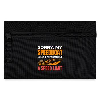 Speedboat Racing Humor für Bootsbegeisterte - Federtasche - Schwarz - Vorne