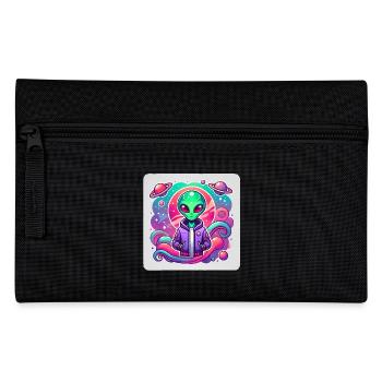 Cosmic Alien Traveler Illustration - Pencil Case - black - Front