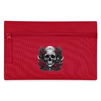 Gothic Totenkopf - Federtasche - Rot - Vorne