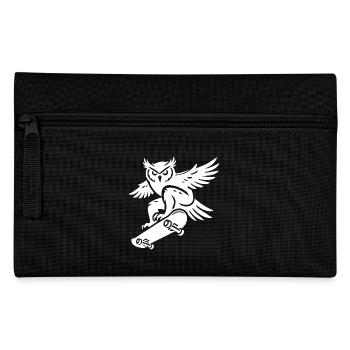 Schneeeule Skateboard Silhouette Minimalistischer - Federtasche - Schwarz - Vorne