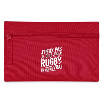 I can't I have rugby in real life - Pencil Case - red - Front