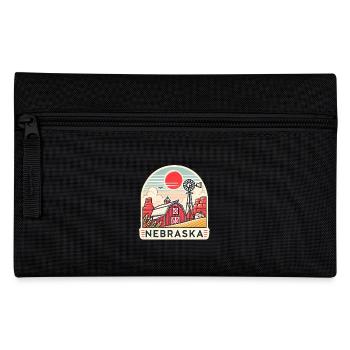Nebraska Farm Sunset Illustration - Pencil Case - black - Front