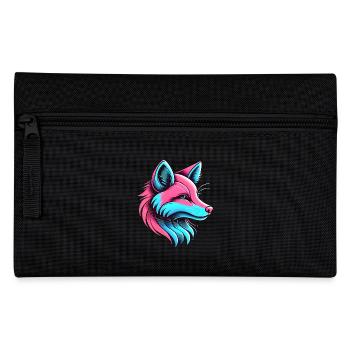 Neon Fox Glow Künstlerisches Design - Federtasche - Schwarz - Vorne