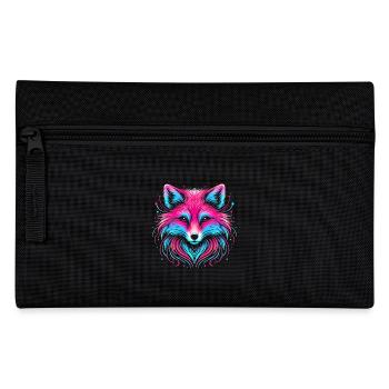 Neon Fuchs Leuchten Illustration Design - Federtasche - Schwarz - Vorne