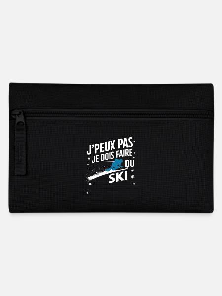 I can't I ski - Pencil Case - black