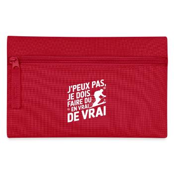 Ich muss Ski fahren - Federtasche - Rot - Vorne