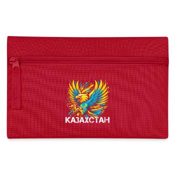 Kazakhstan Eagle Flag Flag Cyrillic Gift - Pencil Case - red - Front