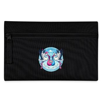 Rosa oder Blauer Storch Baby Bundle Design - Federtasche - Schwarz - Vorne