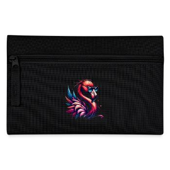 Trendige Flamingo-Kunst mit Sonnenbrille - Federtasche - Schwarz - Vorne
