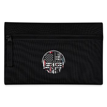 Fishing Rod American Flag Design - Pencil Case - black - Front