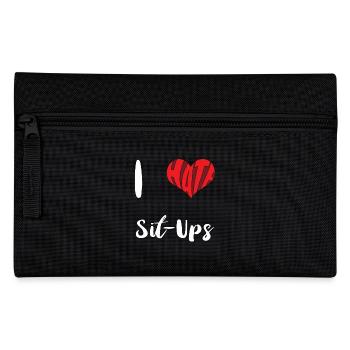 Fitness Ich hasse Sit-ups Training Übung - Federtasche - Schwarz - Vorne