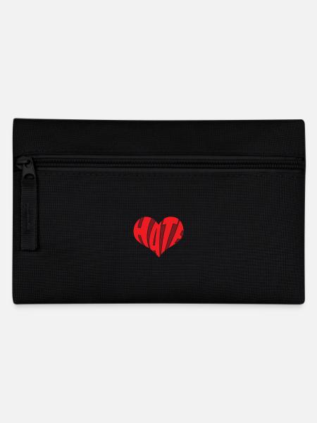 No Hate Dislike Stop Hate Anti Hate - Pencil Case - black