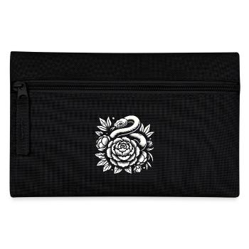 Elegantes Schlangenflorales Vektor-Design - Federtasche - Schwarz - Vorne