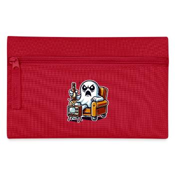 Funny Ghost Watching TV Boo - Pencil Case - red - Front