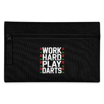 Work Hard Play Darts Darts Player Darts Sport - Pencil Case - black - Front