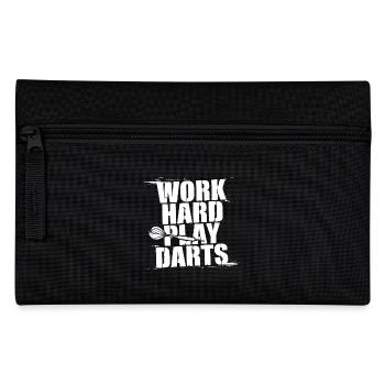 Work Hard Play Darts Darts Player Darts Sport - Pencil Case - black - Front