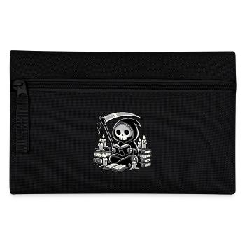 Grim Reaper Bookworm with Scythe - Pencil Case - black - Front