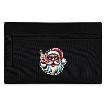 Rock On Santa Lustiges Weihnachtsdesign - Federtasche - Schwarz - Vorne