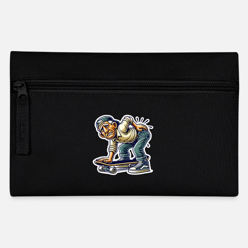 Lustiges älteres Skater Cartoon Design - Federtasche - Schwarz