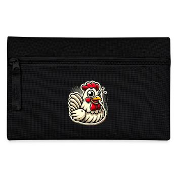 Funny Cartoon Chicken Sticker - Pencil Case - black - Front