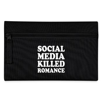 social media killed romance - Pencil Case - black - Front