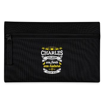 CHARLES UN NOM UNE FIERTÉ AUCUN RIVAL - Trousse - noir - Devant