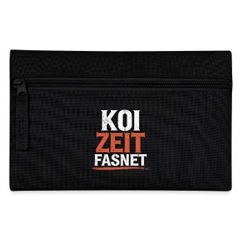 Koi Zeit Fasnet - Karneval Fasching - Federtasche - Schwarz - Vorne