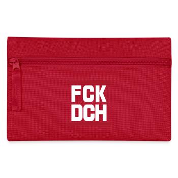 FCK DCH Fick Dich Spruch Zitat - Federtasche - Rot - Vorne