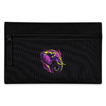 Éléphant Afrique Safari Nature sauvage Néon coloré - Trousse - noir - Devant
