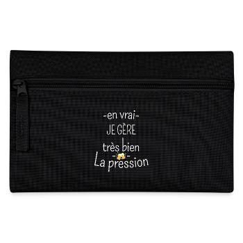 Humour apéro bière - je gère la pression - Trousse - noir - Devant