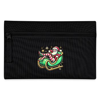 Sassy Santa Lounging on Sleigh - Pencil Case - black - Front