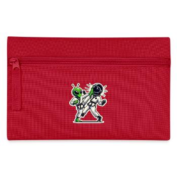 Alien vs Astronaut Karate Battle - Pencil Case - red - Front