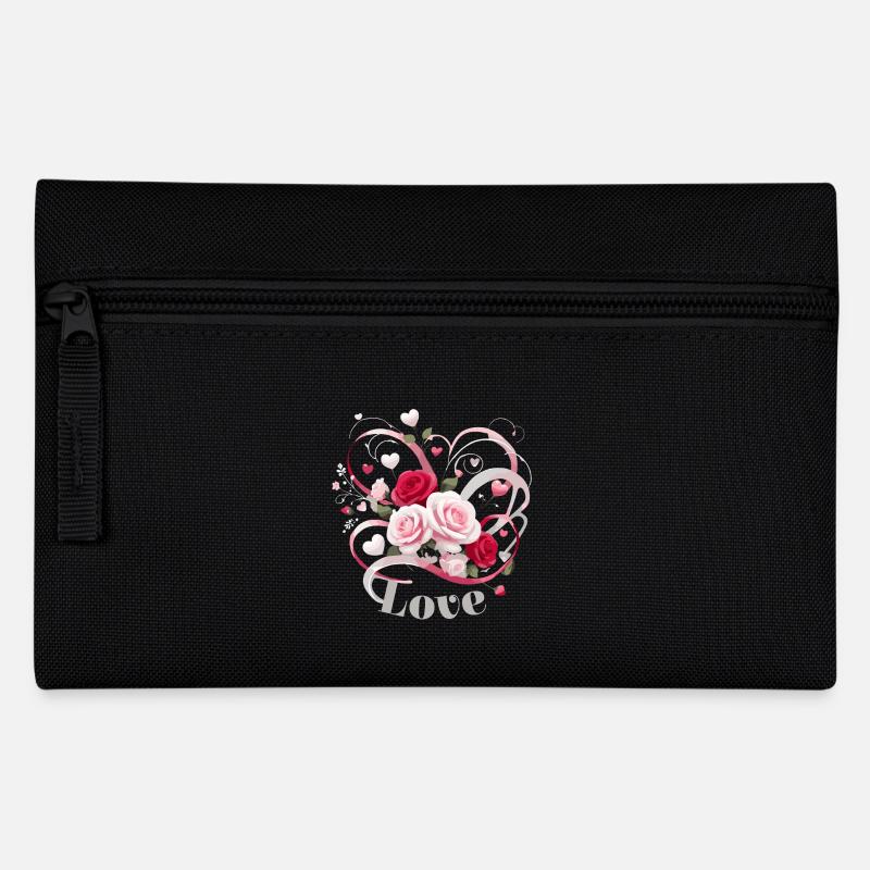 Liebe Valentinstag Rosen - Federtasche - Schwarz
