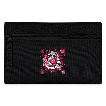 Niedliches Waschbär Valentinstag Design - Federtasche - Schwarz - Vorne
