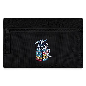 Retro Skeleton with Cassette Tapes - Pencil Case - black - Front