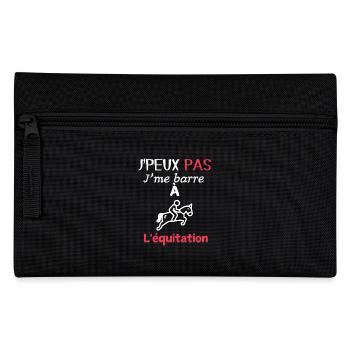 Fan d'Équitation – J'me barre à l'équitation - Trousse - noir - Devant