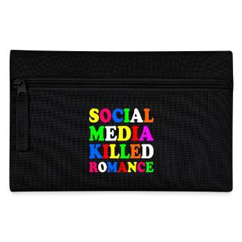 social media killed romance - Pencil Case - black - Front
