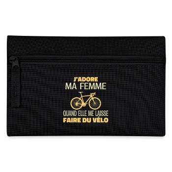 J'adore ma femme cadeau pour cycliste - Trousse - noir - Devant