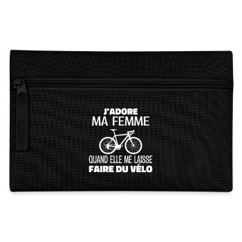 J'adore ma femme cadeau pour cycliste - Trousse - noir - Devant