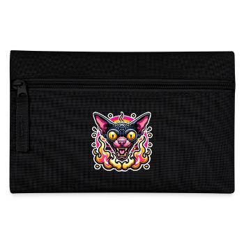 Fierce Sphynx Katze Valentinstag Flammen - Federtasche - Schwarz - Vorne