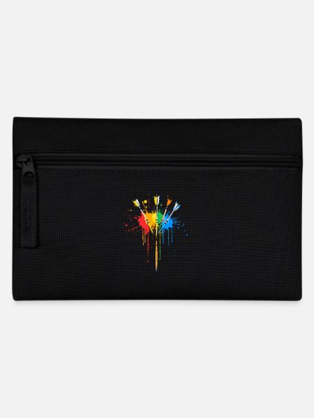 Darts Bunt Dartpfeil Geschenk - Federtasche - Schwarz