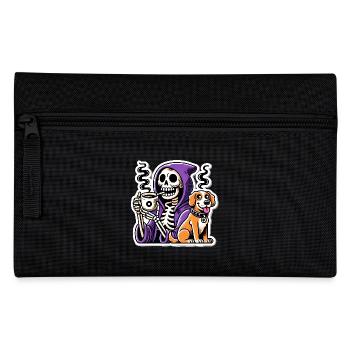 Skeleton Coffee Lover with Dog - Pencil Case - black - Front