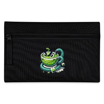 Funny Mischievous Teacup Cartoon - Pencil Case - black - Front