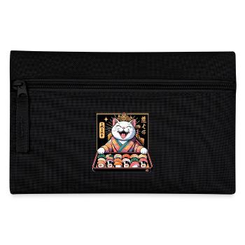 Sushi Weiße Katze Kimono Maki Nigiri Geschenk - Federtasche - Schwarz - Vorne
