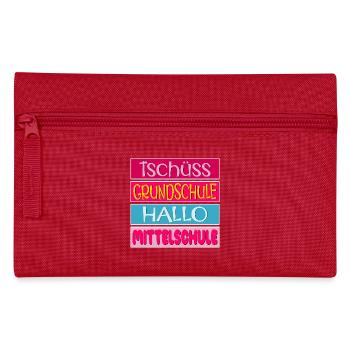 TSCHÜSS GRUNDSCHULE HALLO MITTELSCHULE - Federtasche - Rot - Vorne