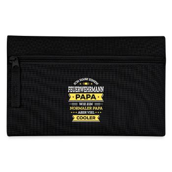 FEUERWEHRMANN PAPA COOL, GEBURTSTAG, VATERTAG - Federtasche - Schwarz - Vorne