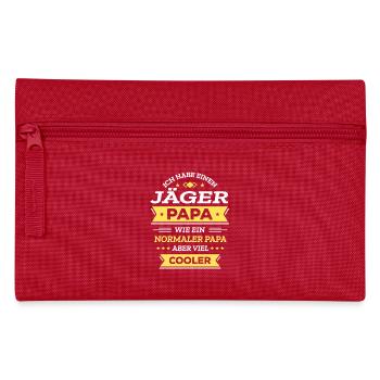 JÄGER PAPA COOL, GEBURTSTAG, WEIHNACHTEN, VATERTAG - Federtasche - Rot - Vorne