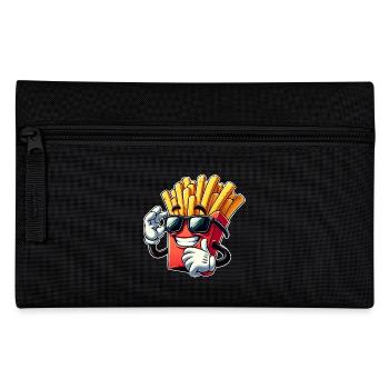 Cool French Fries Cartoon Fast Food Sunglasses Cinema - Pencil Case - black - Front